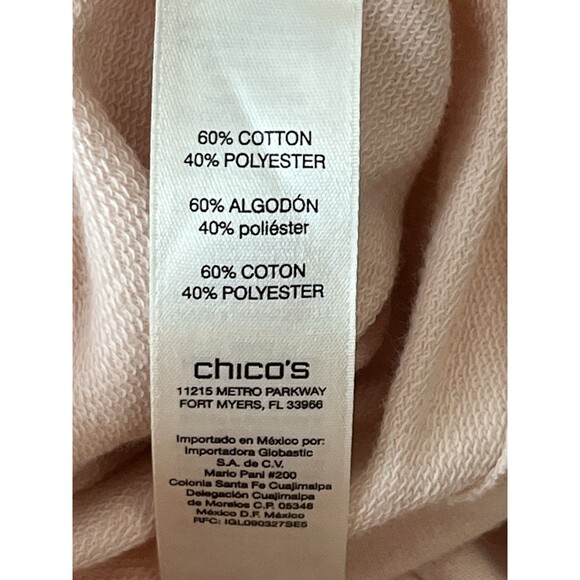 Chicos Petal Pink Tailored Long Sleeve Top blouse 1 M 6 8 - Picture 5 of 5